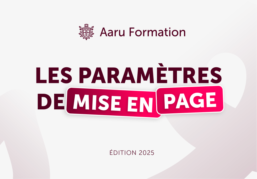 les paramètres de mise en page sur indesign